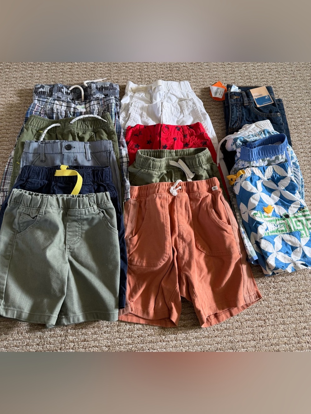 Lot of 15 pairs of boys shorts and bathing suits - size 4